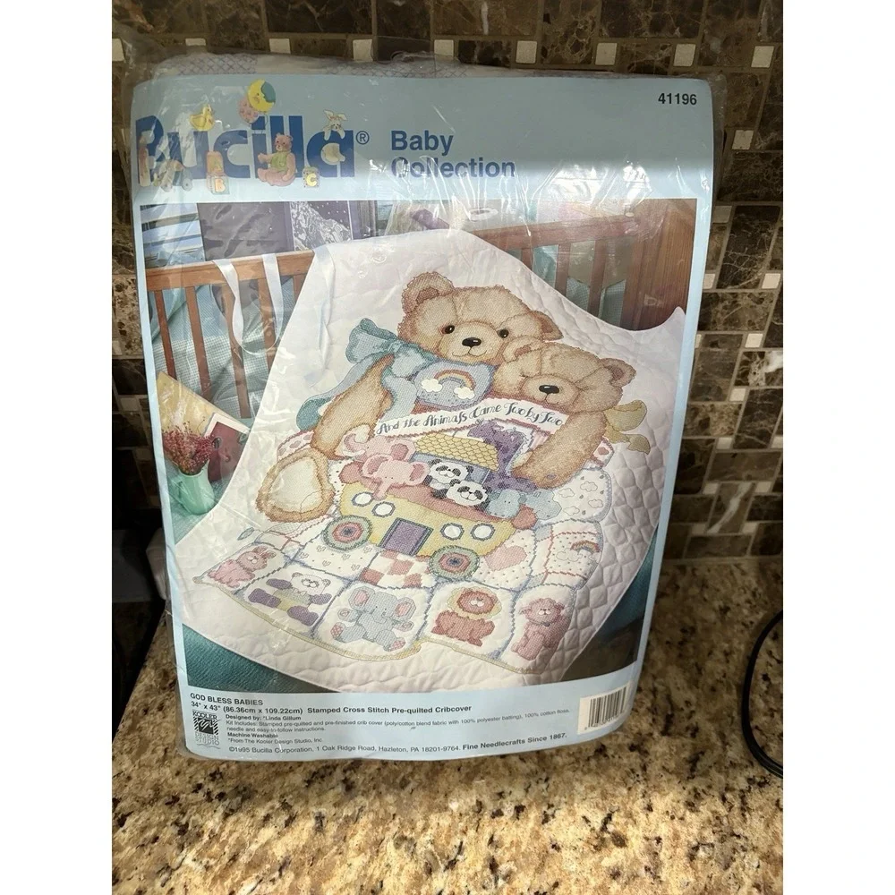 BUCILLA Kit Cross Stitch GOD BLESS BABIES 34